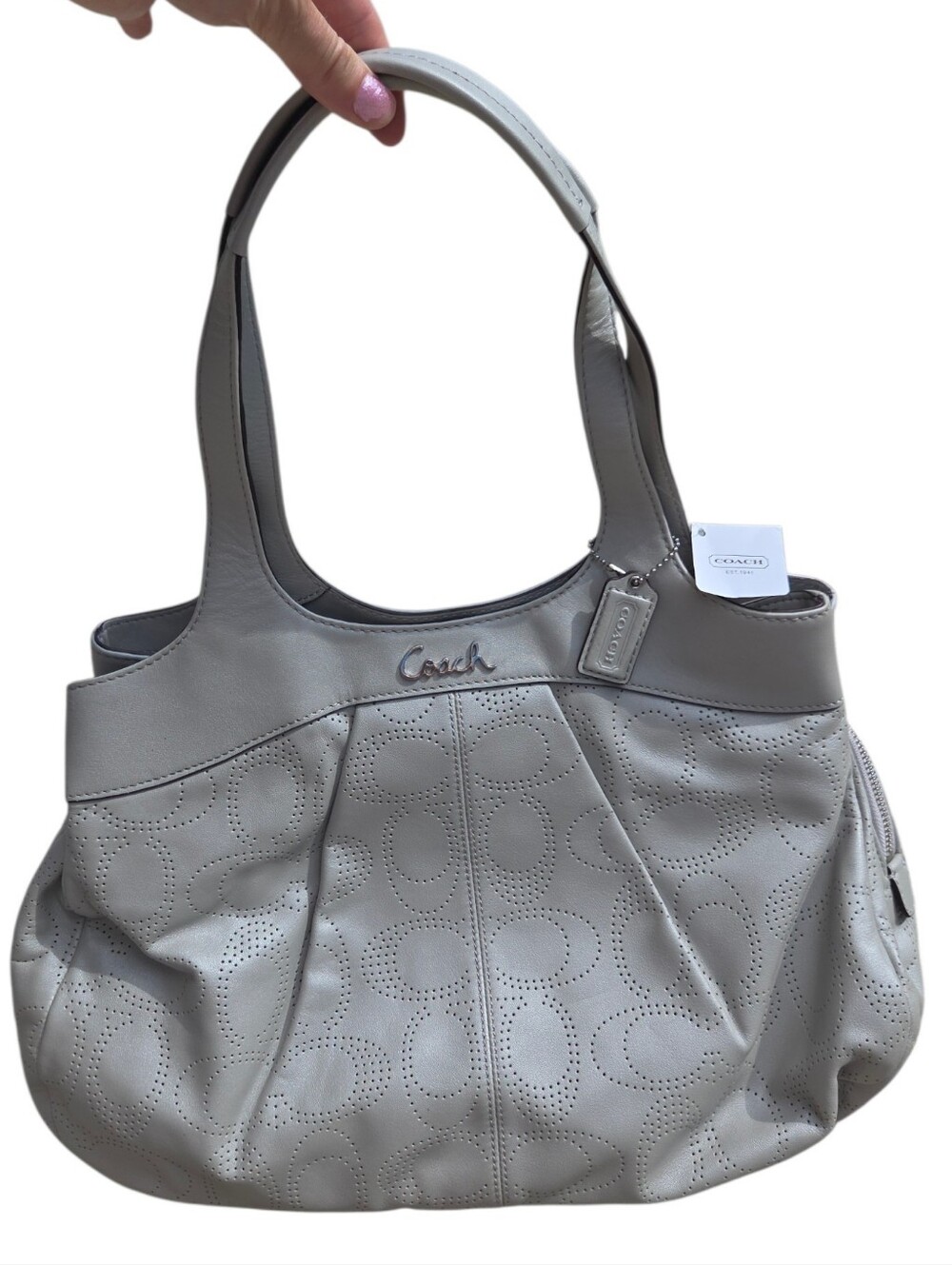 Coach Lexi Hobo Bag Light Gray And Pink NWT